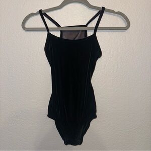 Kids Black Velvet Motion Wear Leotard Size Large 12-14